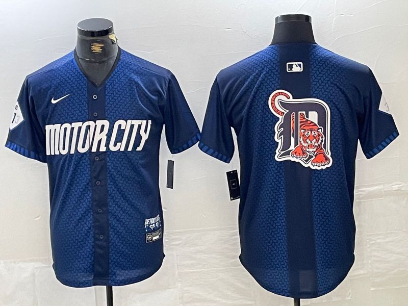Men Detroit Tigers Blank Blue City Edition Nike 2024 MLB Jersey style 7->pittsburgh steelers->NFL Jersey